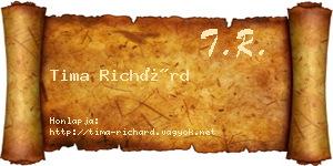 Tima Richárd névjegykártya